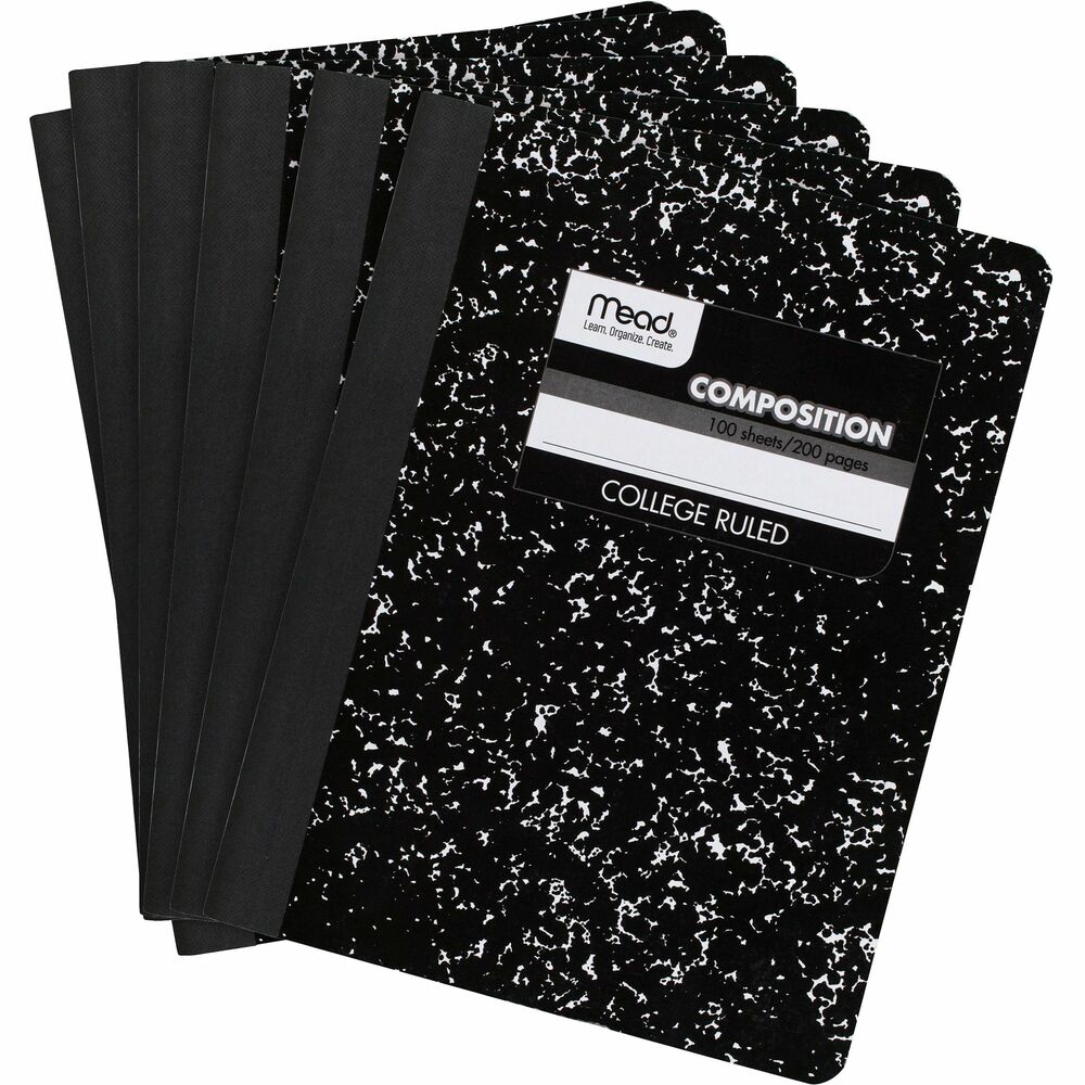 MEA09932CT - Composition book is an old favorite with college ruling that keeps notes neatly aligned. It features reference pages on the inside of both the front and back covers. The inside cover has a preprinted area to fill in a class schedule. Inside back cover features a multiplication table, conversion table and grammar rules for quick reference. Sewn binding is secure and is smooth to eliminate the risk of snagging. Header of the front cover allows you to name or number each one.