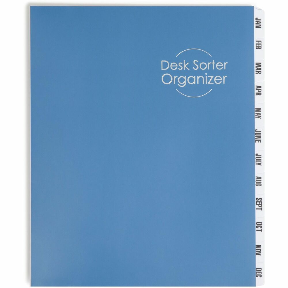 SMD89286 - Keep loose paperwork neatly categorized in this attractive desktop file/sorter. Heavyweight dividers are bound book-style so it's easy to open to the desired section. Divider tabs are printed in black and poly reinforced for frequent use. Monthly indexed files let you organize papers by the date follow-up action needs to be taken. Each section of this Monthly Desk File/Sorter expands to 1-3/8". Accordion fold is tape-reinforced for durability. Premium linen cover has a non-soiling, extra-tough finish.