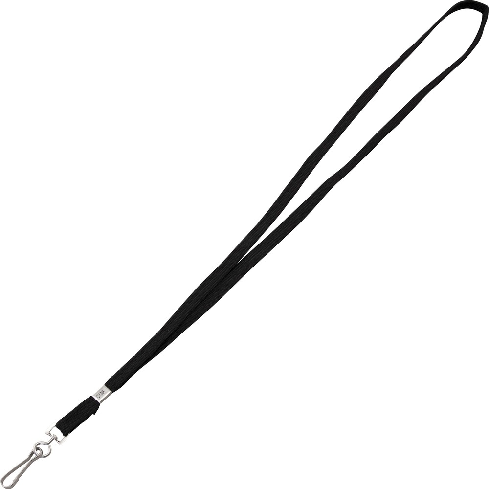 AVT97126 - This comfortable, flat-style, woven lanyard features a durable metal clasp for attaching ID badges, keys, cards and whistles. Lanyard is 3/8" thick and measures 36" in length.
