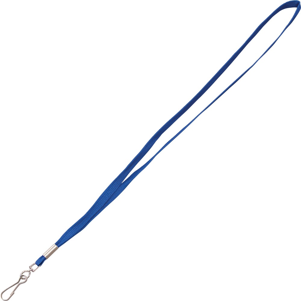 AVT97129 - This comfortable, flat-style, woven lanyard features a durable metal clasp for attaching ID badges, keys, cards and whistles. Lanyard is 3/8" thick and measures 36" in length.
