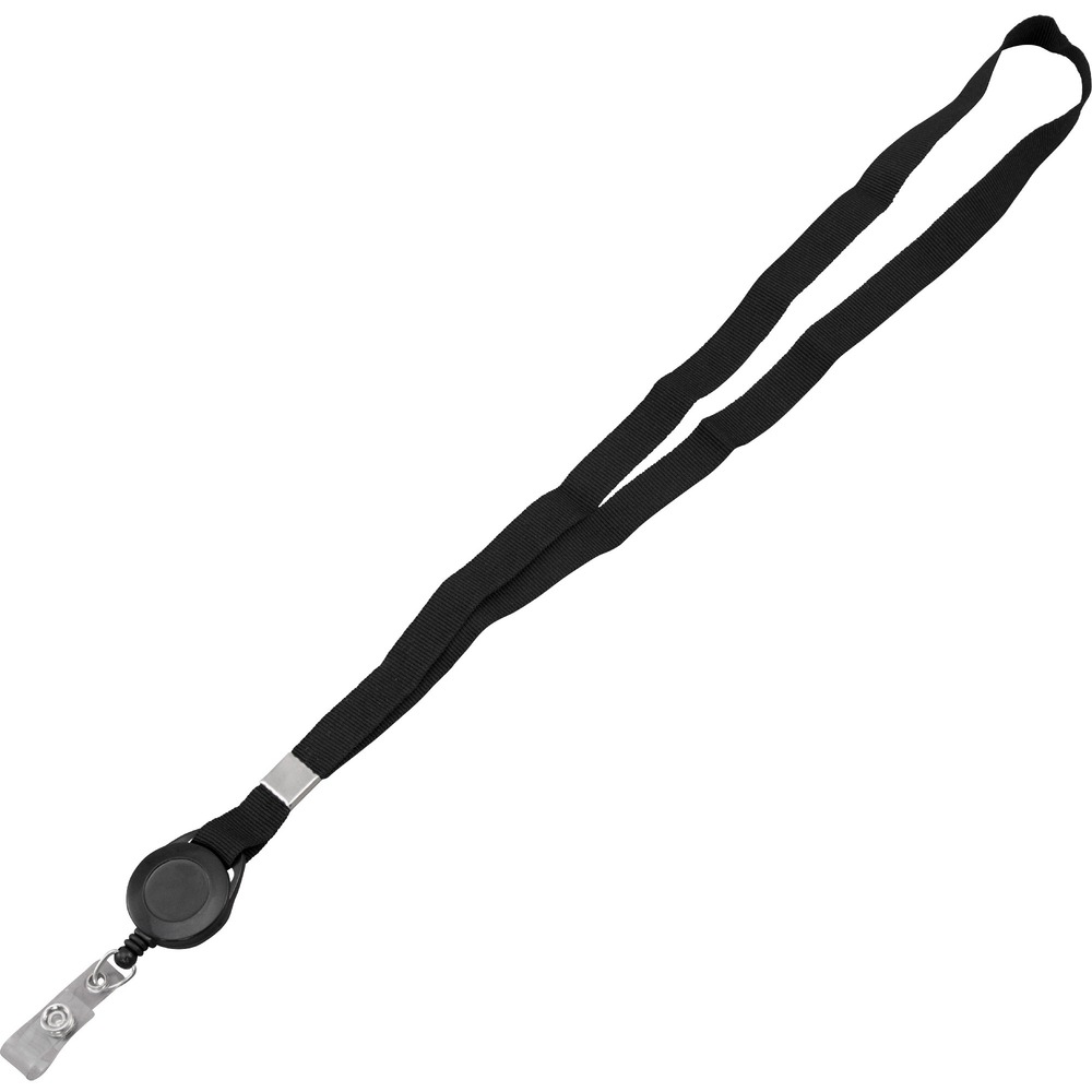 AVT97132 - Badge reel and 36" long lanyard are the perfect combination. This comfort, flat-style, woven lanyard also features a retracting ID card reel. Easy-snap connector strap can accommodate any slotted employee or identification card (badge holder sold separately). Retractable cord extends up to 30" for convenient scanning or swiping and retracts automatically.