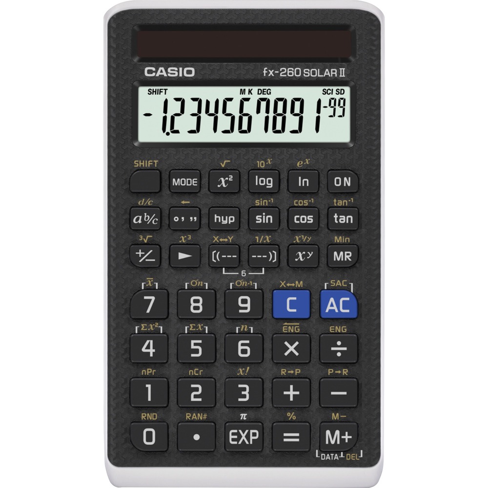 CSOFX260SOLARII - Scientific calculator features a 10-digit display with two extra digits to tackle a variety of calculations in an easy-to-use device. Solar-powered design provides complete reliability for convenient use virtually anywhere. Slide-on hard case protects the calculator when not in use for safe storage and transportation. 144 built-in math functions speed up your calculations to simplify your calculations. Scientific calculator also includes store/recall, backspace key, exponential functions and more. Calculator is perfect for general math, pre-algebra, algebra 1 and 2, trigonometry, statistics and science.