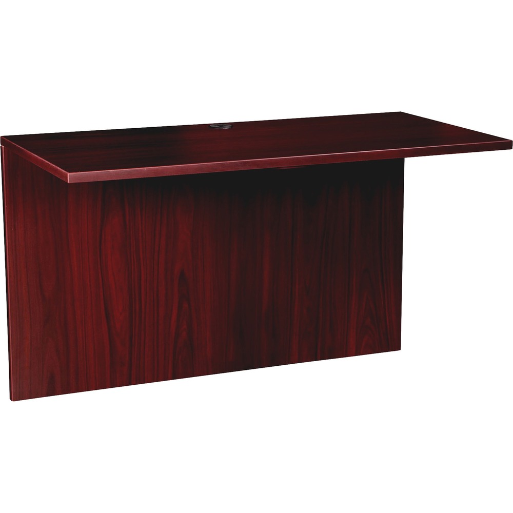 LLRPB2448MY - Bridge is part of the Lorell Prominence 2.0 Series that offers an elegant design perfect for your executive office suites. Durable, Mahogany laminate surface is mar-resistant, burn-resistant and impact-resistant to withstand hectic, daily work life. The 1" thick top features matching 3mm edgebanding. Bridge is manufactured with 45 lb. density particleboard and finished on both sides with high-performance, thermally fused melamine. It is not freestanding and not shipped fully assembled like the other items in the series. Pair the bridge with single-pedestal desks to create L-shaped or U-shaped configuration to suit your office needs. The 3/4" adjustable glides allow the bridge to remain level on uneven surfaces. Grommet in the top allows convenient cord management.
