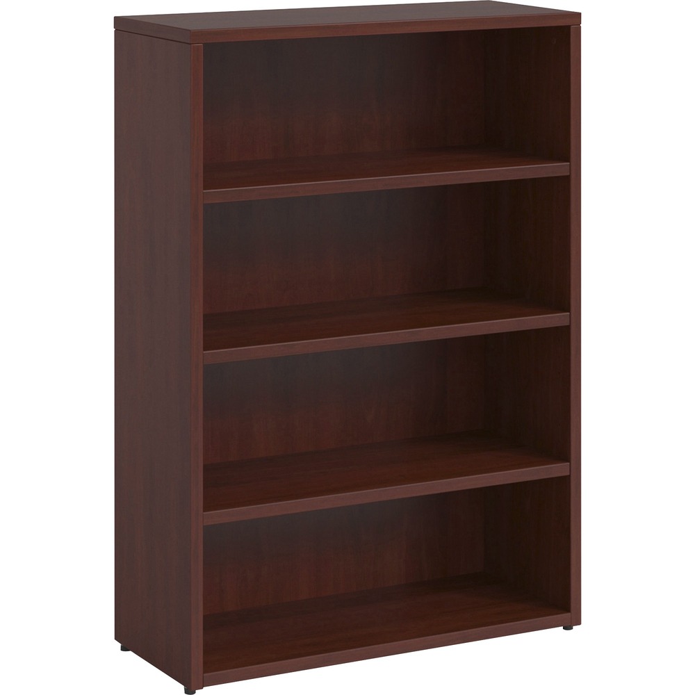 LLRPBK3448MY - This four-shelf bookcase is part of the Lorell Prominence 2.0 Series that offers an elegant design perfect for your executive office suites. Durable, Mahogany laminate surface is mar-resistant, burn-resistant and impact-resistant to withstand hectic, daily work life. The 1" thick top features matching 3mm edgebanding. Bookcase is manufactured with 45 lb. density particleboard and finished on both sides with high-performance, thermally fused melamine. Back of the bookcase is finished on both sides. Freestanding bookcase offers four 13-3/4" deep shelves for decor, files, binders, books and more to increase your open storage space and declutter worksurfaces. Three shelves adjust in 1" increments to easily customize the bookcase for your needs. Spaced evenly, the shelves have a 10-1/2" space between them. Each shelf can hold 81 lb. The 3/4" adjustable glides allow the bookcase to remain level on uneven surfaces. Bookcase ships fully assembled so it's ready for immediate use.