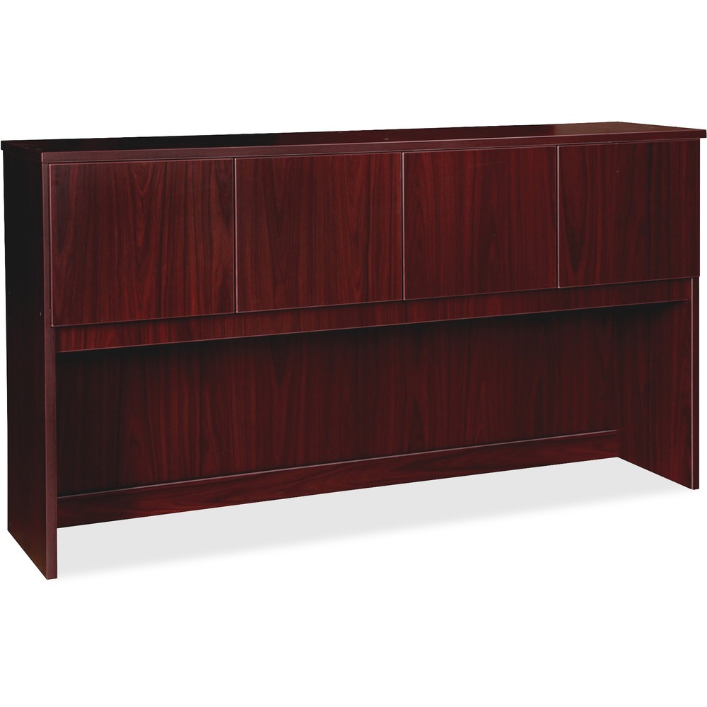 LLRPH7239MY - Hutch expands your storage area for the Lorell Prominence 2.0 Series that offers an elegant design perfect for your executive office suites. Durable, Mahogany laminate surface is mar-resistant, burn-resistant and impact-resistant to withstand hectic, daily work life. Hutch is made with 45 lb. density particleboard and finished on both sides with high-performance, thermally fused melamine. Attach to 72" wide Prominence 2.0 desks or credenzas for convenient, space-saving storage that helps declutter your worksurface. Hutch includes a finished back and four doors to conceal your belongings in two compartments. It ships fully assembled so it's ready for immediate use.