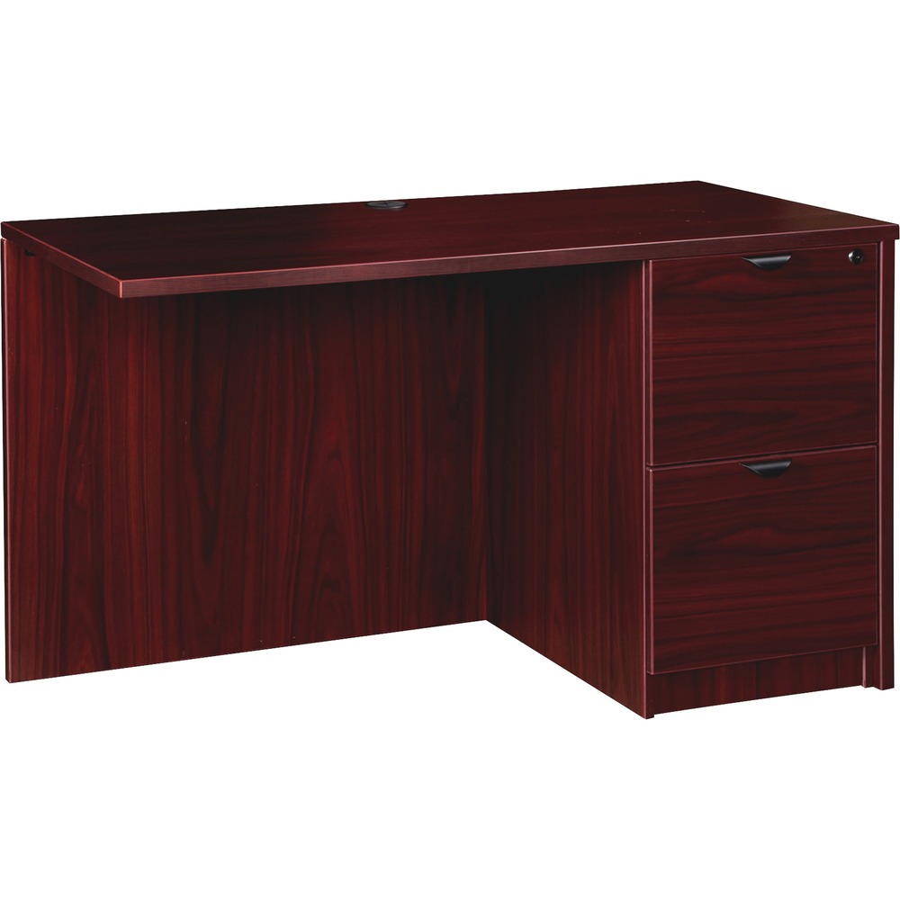 LLRPR2442RMY - Right return is part of the elegant, Lorell Prominence 2.0 Series that is perfect for your executive office suites. It is not freestanding. Pair with left-pedestal desks or credenzas to create L-shaped and U-shaped configurations. Durable, Mahogany laminate surface is mar-resistant, burn-resistant and impact-resistant to withstand hectic, work life. The 1" thick top features matching 3mm edgebanding. Return is made with 45 lb. density particleboard and finished on both sides with high-performance, thermally fused melamine. Return features a full modesty panel for privacy and a full pedestal with two locking file drawers to secure important files. File drawers hold letter-size or legal-size hanging files with included hangrails and have 100 lb. full-suspension, ball-bearing slides. The 3/4" adjustable glides allow return to remain level on uneven surfaces. Grommet in the top worksurface allows convenient cord management. Return ships fully assembled so it's ready for immediate use.