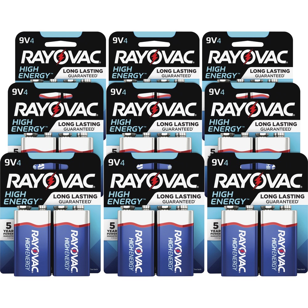RAYA16044TKCT - High-energy, alkaline 9 Volt batteries provide premium performance and are ideal for your medium-drain devices, including battery-operated toys, flashlights and LED flashlights. They are suited to low-drain devices when changing batteries is difficult or inconvenient. High-quality materials ensure dependable, long-lasting power for portable electronics. Mercury-free manufacturing helps minimize their environmental footprint. With Ready Power technology, batteries stay fresh up to 5 years. This technology helps control the internal stability of the battery with improved electrolyte utilization, refined corrosion inhibitors and ultra-pure materials for long-term stability. The battery closure offers a tight seal for maximum reliability.