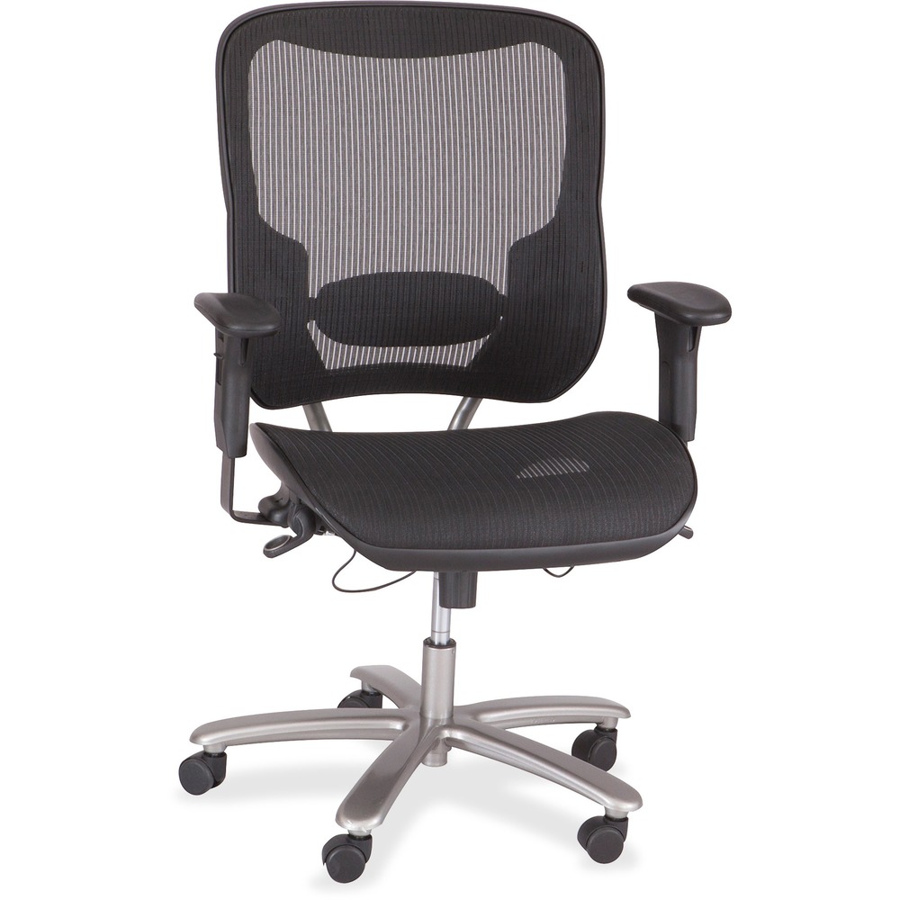 SAF3505BL - This Big & Tall All-Mesh Task Chair is great for use in personal work spaces or conference rooms. Featuring suspension mesh on the seat and back cushions for extra breathability, the high-back design provides a roomy, comfortable chair. The cable-controlled height and tilt-lock mechanism with tilt tension knob combined with adjustable lumbar support allow you to customize this chair to your individual comfort level. Height adjusts from 41-1/4" to 45" to suit a variety of users. Adjustable padded armrests are also included for a comfortable, ergonomic support if desired. The sturdy, 29" chrome metal base is mobile on heavy-duty, dual-wheel casters for easy movement across the work space. Mesh chair offers a weight capacity up to 450 lb.