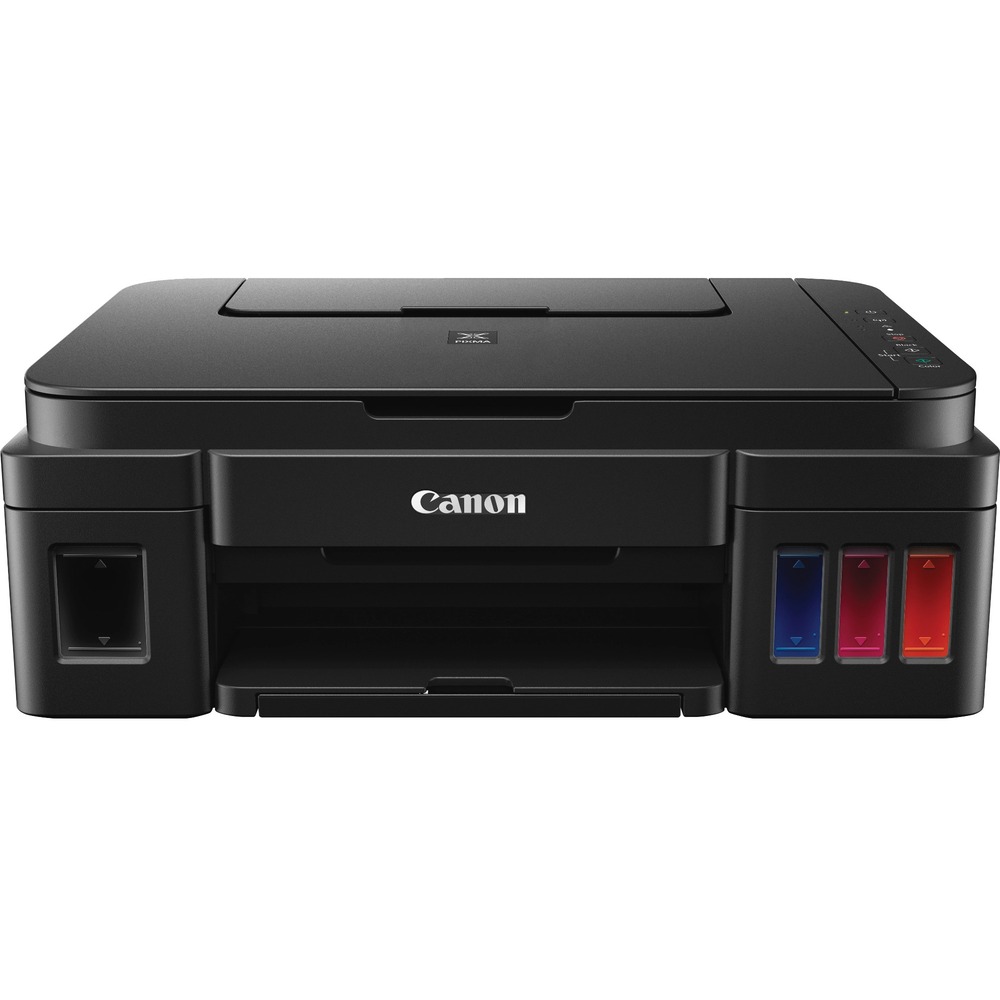 CNMG3200 - All-in-one printer features a highly efficient MegaTank system that's equivalent to 30 conventional ink cartridge sets to let you print up to 6,000 black pages or 7,000 color pages. Clear, front-mounted reservoirs are sleekly integrated into the design so you can easily check your ink levels. With hybrid ink formulations, you can print deeper blacks and vibrant colors for more beautiful results. It also lets you connect your favorite mobile devices wirelessly or through the cloud so it's always ready to go, even when you're on-the-go. Fast print speeds up to 8.8 images per minute in black and 5 images per minute in color ensure you never have to wait long for your prints. All-in-one printer also includes borderless printing, business card printing, 100-sheet rear paper tray, red-eye correction, image cropping and more.