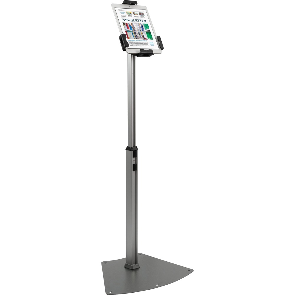 KTKTS960 - Tablet kiosk stand features a security locking system that prevents users from removing your tablet from the stand for safe use in high-traffic locations. Adaptable construction tilts, rotates and adjusts in height to allow quick customizations as your needs change. Large steel base offers increased stability and it can be secured to the floor for extra security. Universal design accommodates all tablets (sold separately) ranging from 7.9" to 10.1". Tablet kiosk stand is perfect for point of sale applications, hotels, restaurants and more.