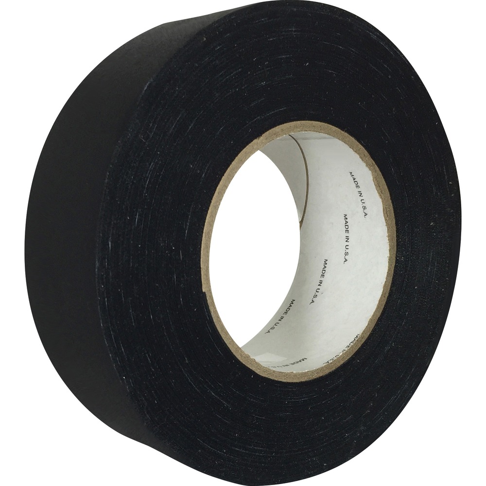 SPR64019 - Gaffer tape features a low gloss, matte finish to minimize bright lights from reflecting off the surface. Strong adhesive bonds securely to surfaces to prevent peeling at the corners. Gaffer tape is perfect for bundling and wrapping wires, holding wires/cords to prevent trip hazards, masking stage floors, masking onscenery panels or backstage areas, and more.