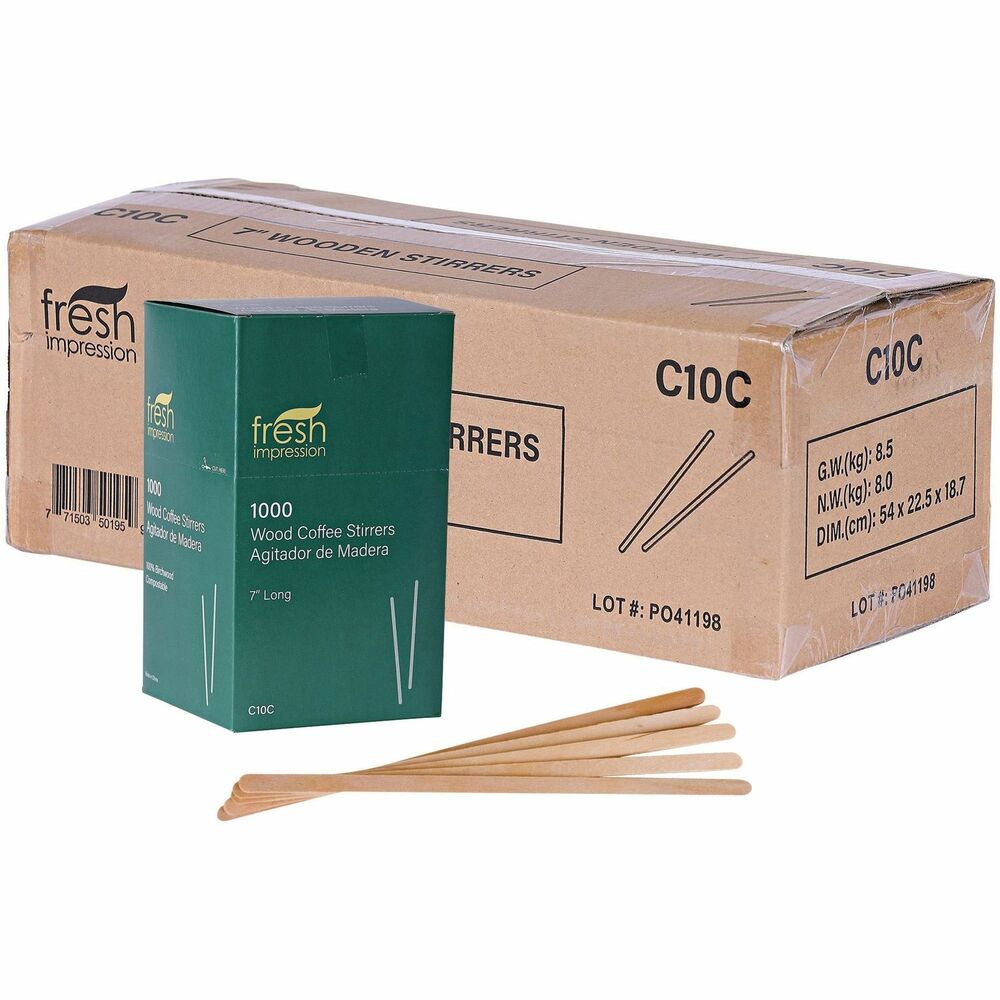 ECONTSTC10CCT - Wooden Stir Sticks are made from renewable resources. Sticks are fully compostable.