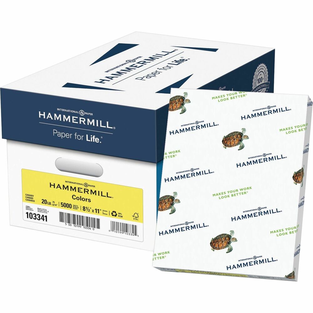 HAM103341CT - High-quality color increases visual appeal to help make your documents stand out from the crowd. Backed by the Hammermill 99.99 percent Jam-Free guarantee, this multipurpose paper runs efficiently through a variety of electronic imaging equipment. Eco-friendly paper is made with a percentage of post-consumer fibers for a sustainable environment. Good opacity minimizes show-through. Vibrant color is excellent for color-coding.