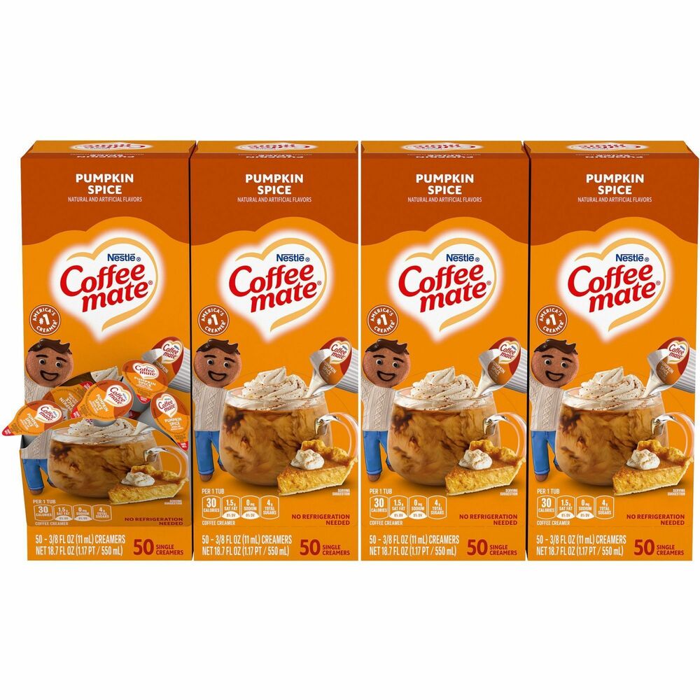 NES75520CT - Delight your employees, customers and guests by offering Coffee mate liquid creamer in your workplace, breakroom or kitchen. Nondairy creamer offers a delicious pumpkin spice flavor in liquid concentrate. Creamer is shelf-stable. It is also lactose-free, cholesterol-free and Kosher dairy.