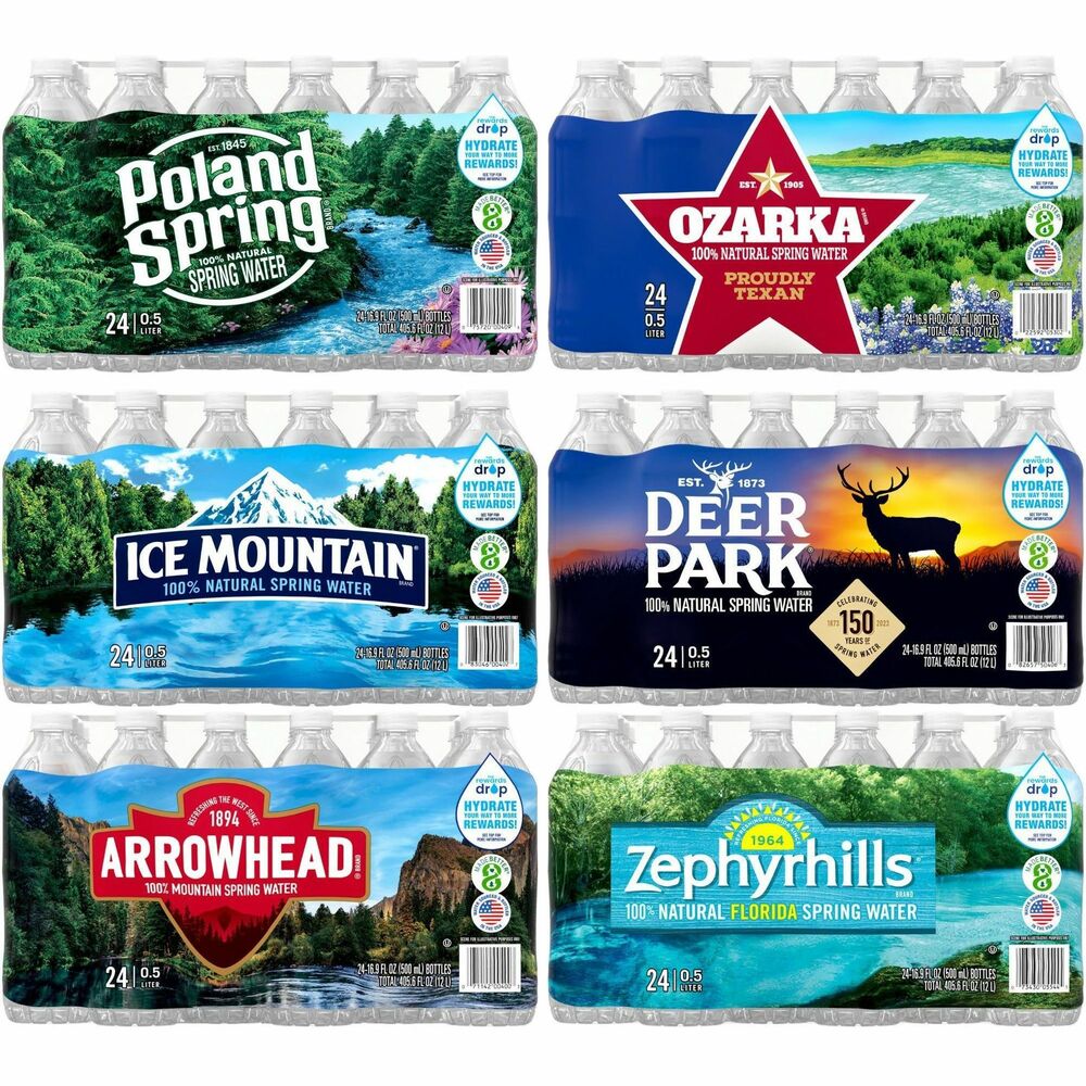 NLE101243PL - Bottled spring water comes in recyclable bottles that are flexible and easy to grab, carry and crush for recycling. Spring water goes through a multistep process of filtration and has a unique composition of naturally occurring minerals for great taste.