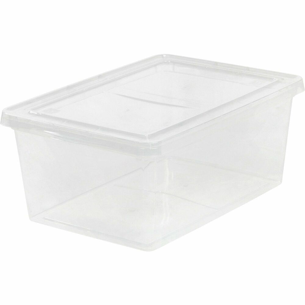 IRS200410 - Clear storage box features a clean, simple design to elegantly organize any room or space throughout your home or office. Snap-tight lid creates a secure closure to keep your contents safely contained. Stackable design helps maximize your storage space and reduces clutter in limited spaces. 17-quart storage box is perfect for storing notebooks, scissors, staplers, household items, office supplies and more.