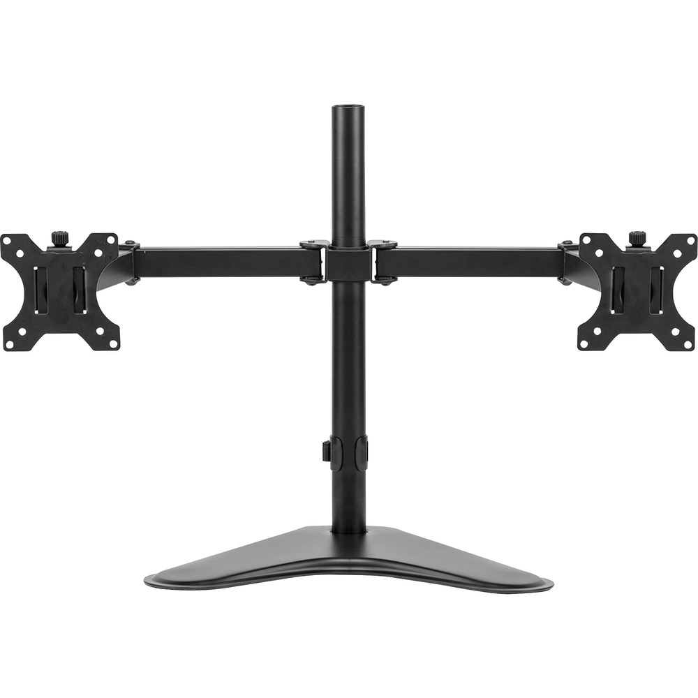 FEL8043701 - Dual-monitor arm features a freestanding design to allow two monitors to be used in spaces that do not allow a clamp or grommet mount. Multi-display, rotatable construction lets you create a more productive work space and position your monitors to reduce eye, neck and shoulder strain. Low-profile, weighted base increases its stability to prevent tipping. Intuitive cord management system keeps your cords neat and organized to minimize clutter. Monitor arm is designed to hold up to 32" monitors with a maximum weight of 17 lb. More from the Manufacturer