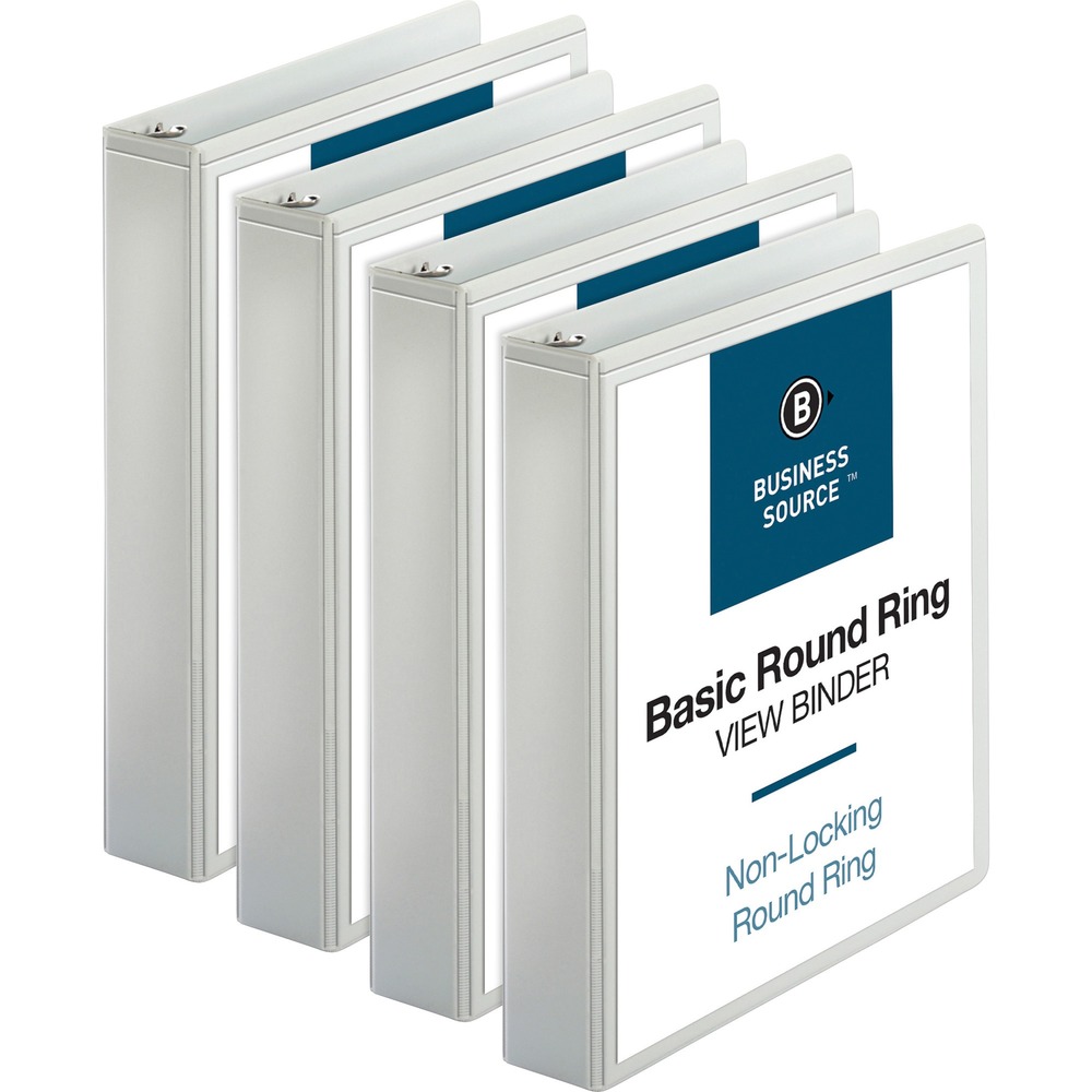 BSN09955BD - Round-ring view binder offers crystal-clear, nonglare overlays to customize the covers and spine for your letter-size presentations. Back-mounted metal rings allow pages to lie flat. 1-1/2" capacity holds up to 350 letter-size sheets. Clear pockets on the inside covers offer extra document storage with a 30-sheet capacity for each pocket. Design also features a sturdy chipboard core and exposed rivets. Binder is made of polypropylene for durability and resilience.