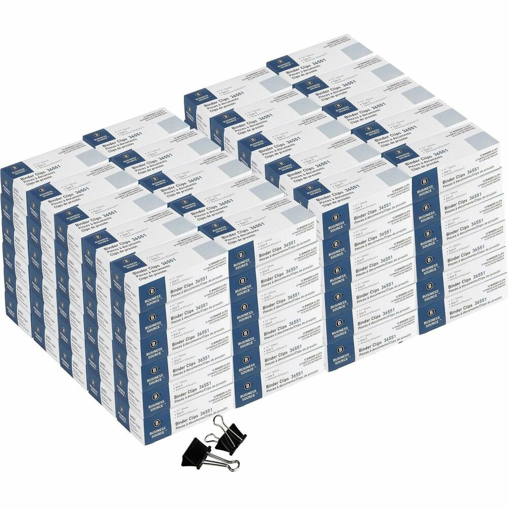 BSN36551CT - Fold-back binder clips deliver a powerful grip to hold large stacks of papers in place. Zinc-plated wire arms fold flat in front and back positions. Clips are made of tempered steel.