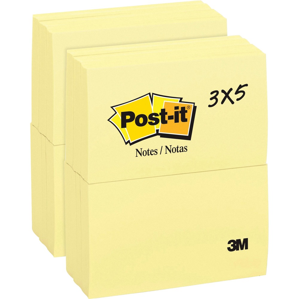 MMM655YWBD - Post-it Notes are the perfect size for notes, numbers and lists. Self-stick removable notes stick securely and remove cleanly. Familiar and attention-getting, Canary Yellow Notes help get your message across. Post-it Notes are recyclable, and the paper in Post-it Notes is sourced from certified, renewable and responsibly managed forests.