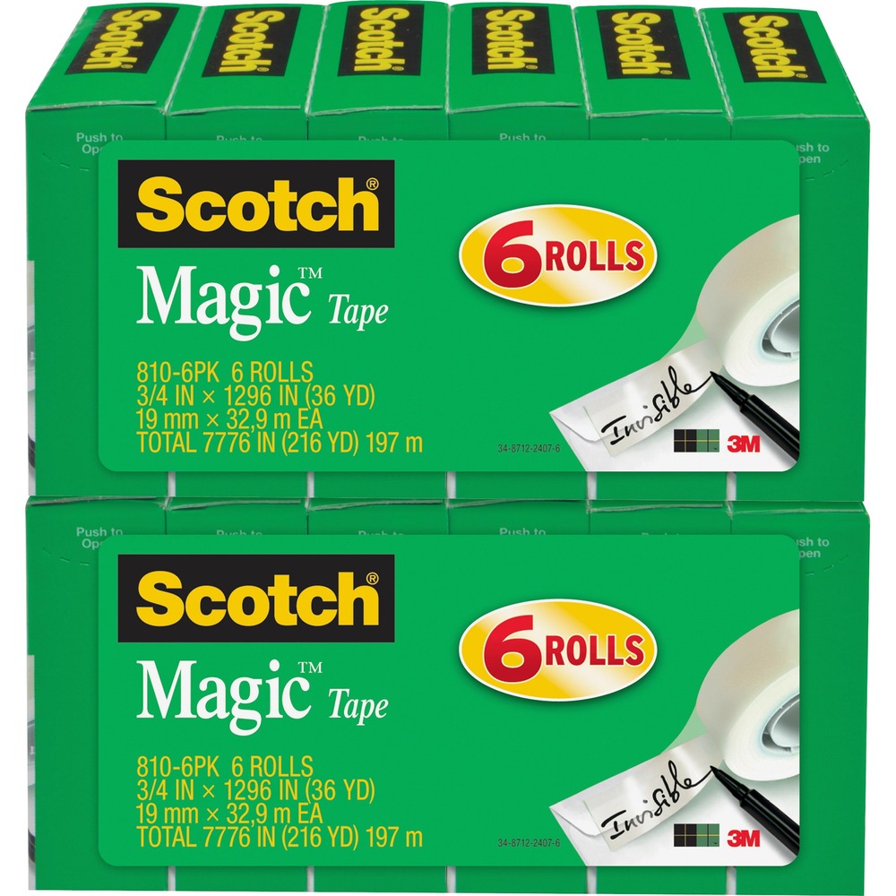 MMM8106PKBD - Scotch Magic Tape is the original matte finish, invisible tape. It disappears on most papers so it's easy to scan and read documents. This versatile tape is ideal for permanent paper mending and many other uses. It pulls off the roll smoothly, cuts easily and resists splitting and tearing. It will not dry out or yellow. Write on it with pen, pencil or marker. Tape is also photo-safe (determined in accordance with ISO Standard 18916).