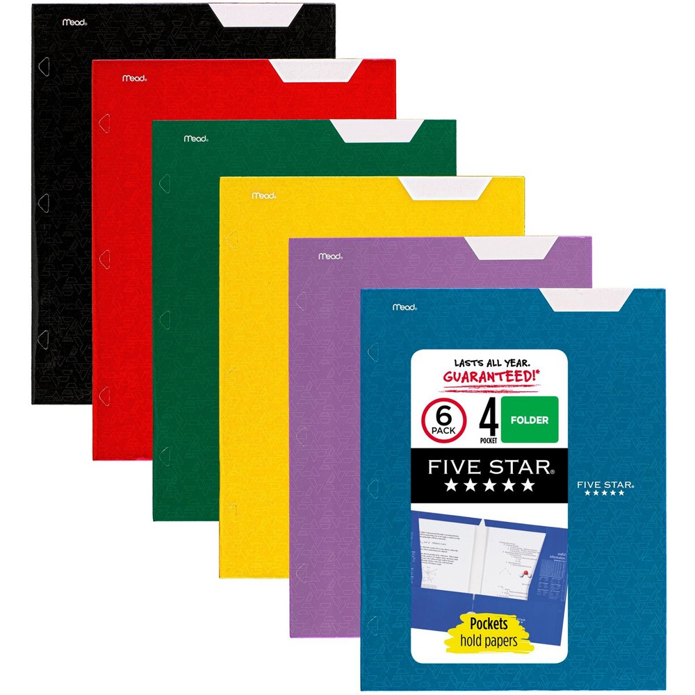 MEA38056 - Make sure all your important school papers stay safe with this durable folder. The water-resistant laminated cover protects your papers while the two vertical and two horizontal pockets securely hold them inside. Pocket folder is three-hole punched for easy use in a ring binder (sold separately). Folder is perfect for everyday use in offices, classrooms and more.
