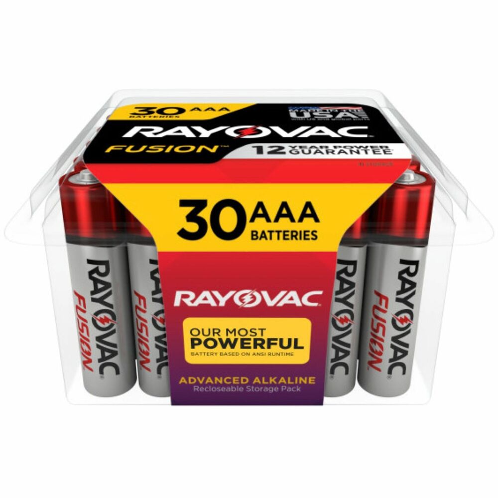 RAY82430PPTFUSK - Fusion AA batteries excel in today's most power-hungry devices, including digital cameras, high-powered toys and grooming devices. Pro pack contains 30 advanced alkaline batteries. Slim Seal technology maximizes internal battery capacity. Increased anode density improves discharge efficiency. Improved cathode formulation enhances electrical conductivity. Mercury-free, advanced alkaline batteries stay fresh in storage for 12 years.