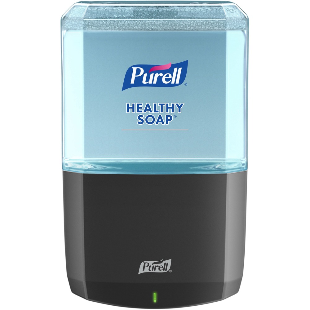GOJ643401 - Soap dispenser offers hands-free operation for more sanitary use and an elegant design to complement your decor. AT-A-GLANCE refills provide the easiest way to see when refills need to be changed. Dispenser uses PURELL ES6 1200 ml. Healthy Soap refills. Dispenser and formulation are calibrated to provide the optimal dose for effective hand hygiene. Dispenser includes four C batteries - no tools required for replacing batteries. Sanitary Sealed PET refill bottle features a removable collar for easy recycling. The Lock or Not technology can convert the sanitizer dispenser to a locking system. Fully ADA-compliant dispenser is made of durable ABS plastic. It mounts to the wall with included adhesive tape or hardware. Mounting clearance is 8" from bottom of the dispenser to the surface. Multiple-hole pattern allows use of existing wall holes. More from the Manufacturer