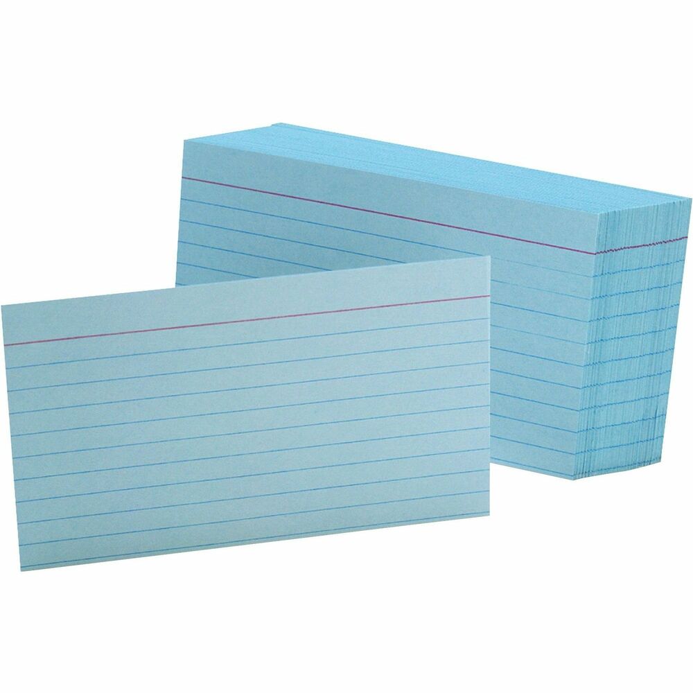 OXF7321BLU - Make note-taking easy and fun with colored ruled index cards. Cards are rotary cut for uniform height and printed with rules on one side, blank on the other.