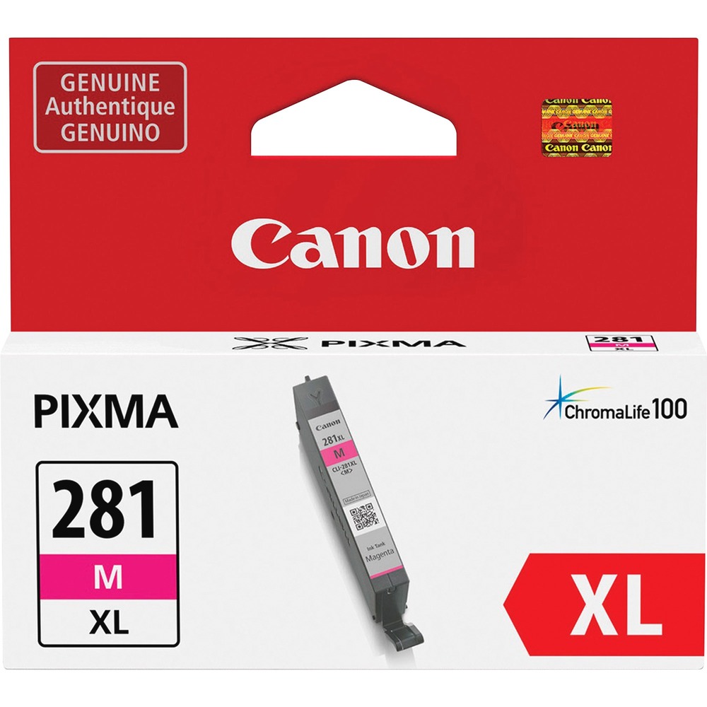 CNMCLI281XLMA - This XL dye-based, magenta ink tank delivers outstanding quality for all your images and photos in your Canon Pixma TR7520, TR8520, TS6120, TS8120 and TS9120. Combined with Canon photo paper, it protects your photos with the ChromaLife100 system for beautiful, long-lasting photos. Extra-large ink tank can help you save money, prints more when you needed and extends time between replacing ink tanks. Genuine Canon ink provides peak performance and offers exclusive content from Creative Park Premium. This XL ink tank provides three times more prints compared to its standard equivalent.