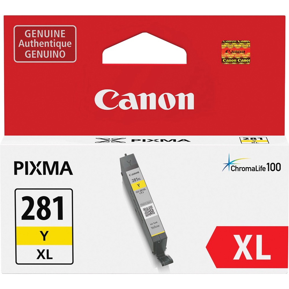 CNMCLI281XLYW - This XL dye-based, yellow ink tank delivers outstanding quality for all your images and photos in your Canon Pixma TR7520, TR8520, TS6120, TS8120 and TS9120. Combined with Canon photo paper, it protects your photos with the ChromaLife100 system for beautiful, long-lasting photos. Extra-large ink tank can help you save money, prints more when you needed and extends time between replacing ink tanks. Genuine Canon ink provides peak performance and offers exclusive content from Creative Park Premium. This XL ink tank provides three times more prints compared to its standard equivalent.