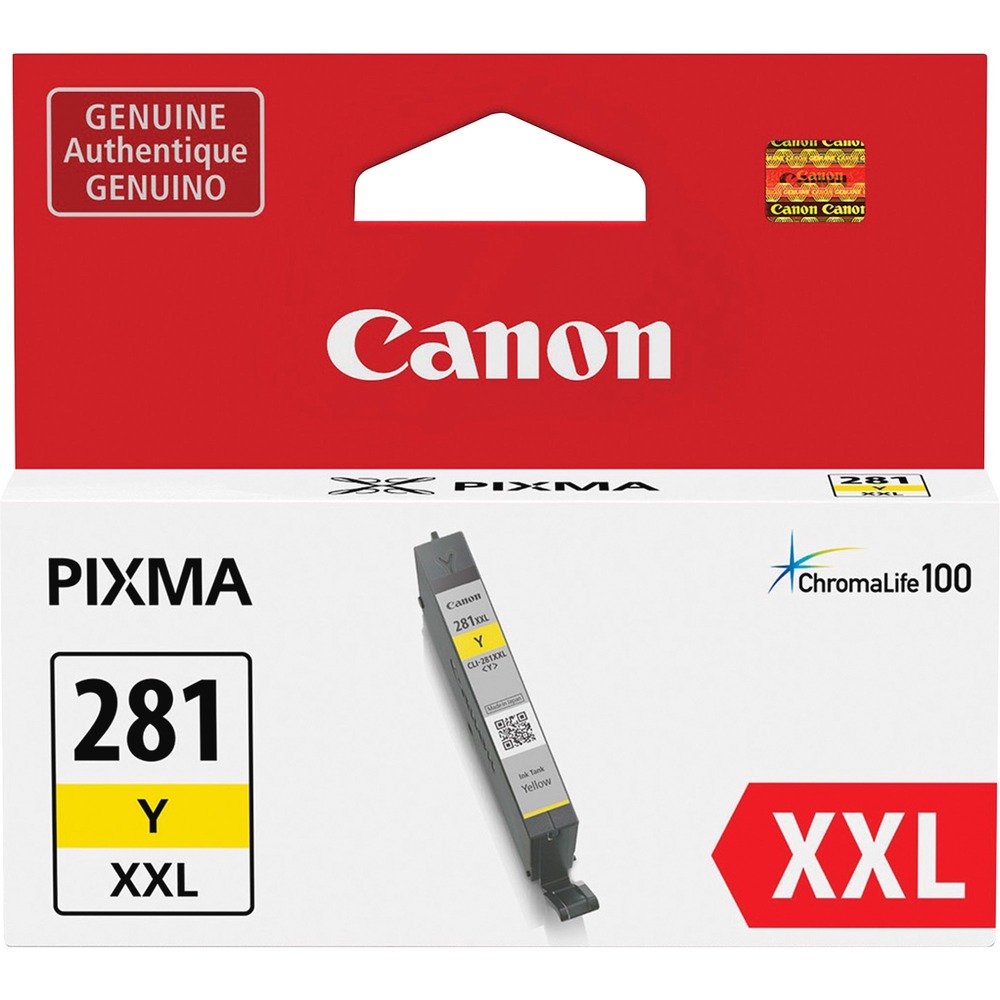 CNMCLI281XXLYW - This XXL dye-based, yellow ink tank delivers outstanding quality for all your images and photos in your Canon Pixma TR7520, TR8520, TS6120, TS8120 and TS9120. Combined with Canon photo paper, it protects your photos with the ChromaLife100 system for beautiful, long-lasting photos. Extra, extra-large ink tank can help you save money, prints more when you needed and extends time between replacing ink tanks. Genuine Canon ink provides peak performance and offers exclusive content from Creative Park Premium. This XXL ink tank provides 3.2 times more prints compared to its standard equivalent.