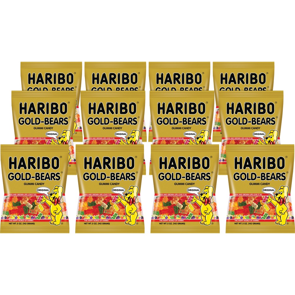 HRB30220 - With five chewy and fruity flavors, these delicious gummy bears have been creating golden moments of joy and pleasure for more than 90 years. Flavors include lemon, orange, pineapple, raspberry and strawberry. Gummy candy is perfect for company events, boosting office morale, delighting guests and more.