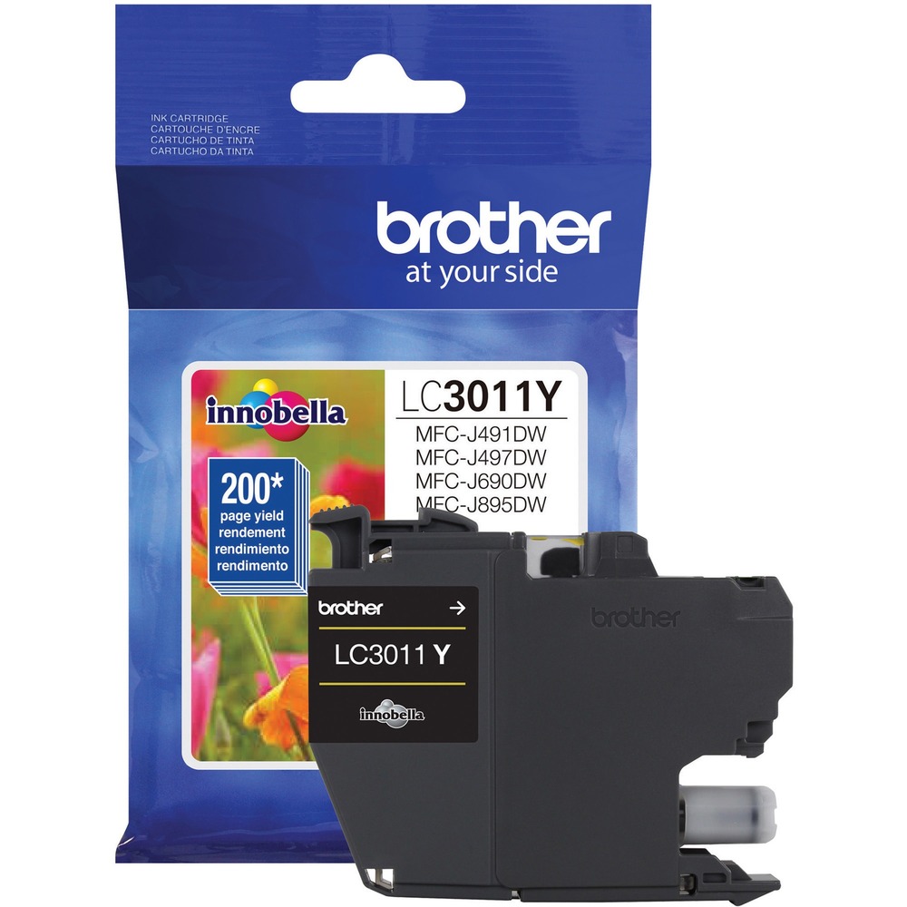BRTLC3011Y - Ink cartridge delivers consistent, professional print quality with a 200-page yield. Brother Genuine ink is intelligently engineered to work seamlessly with your Brother inkjet printer to consistently produce sharp prints that withstand the test of time. Use only Brother Genuine ink cartridges for reliable results in your Brother Work Smart Series compact, inkjet all-in-one printers: MFC-J491DW, MFC-J497DW, MFC-J690DW and MFC-J895DW. Brother offers an environmentally responsible way for customers to dispose of Brother Genuine cartridges at end of life. More from the Manufacturer