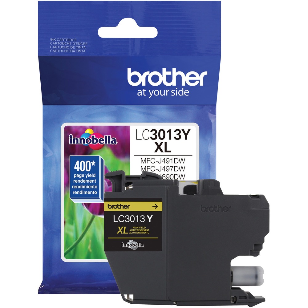 BRTLC3013Y - Ink cartridge delivers consistent, professional print quality with a 400-page yield. Brother Genuine ink is intelligently engineered to work seamlessly with your Brother inkjet printer to consistently produce sharp prints that withstand the test of time. Use only Brother Genuine ink cartridges for reliable results in your Brother Work Smart Series compact, inkjet all-in-one printers: MFC-J491DW, MFC-J497DW, MFC-J690DW and MFC-J895DW. Brother offers an environmentally responsible way for customers to dispose of Brother Genuine cartridges at end of life. More from the Manufacturer