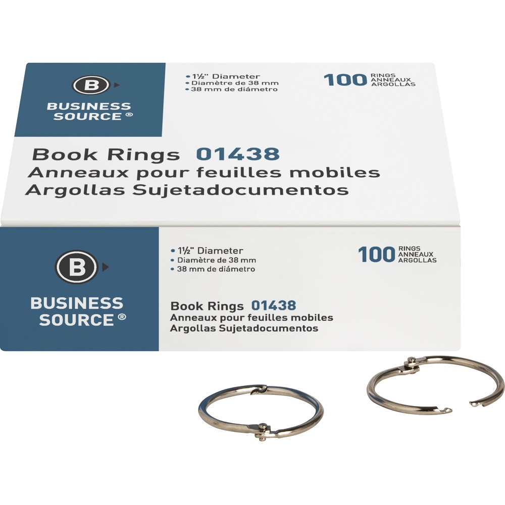 BSN01438 - Book rings are great for variety of uses such as loose-leaf, memo filing, key rings and sample holders. Design features a bright nickel-plated finish. Standard sizes are precisely made to ensure simple opening and firm closure.