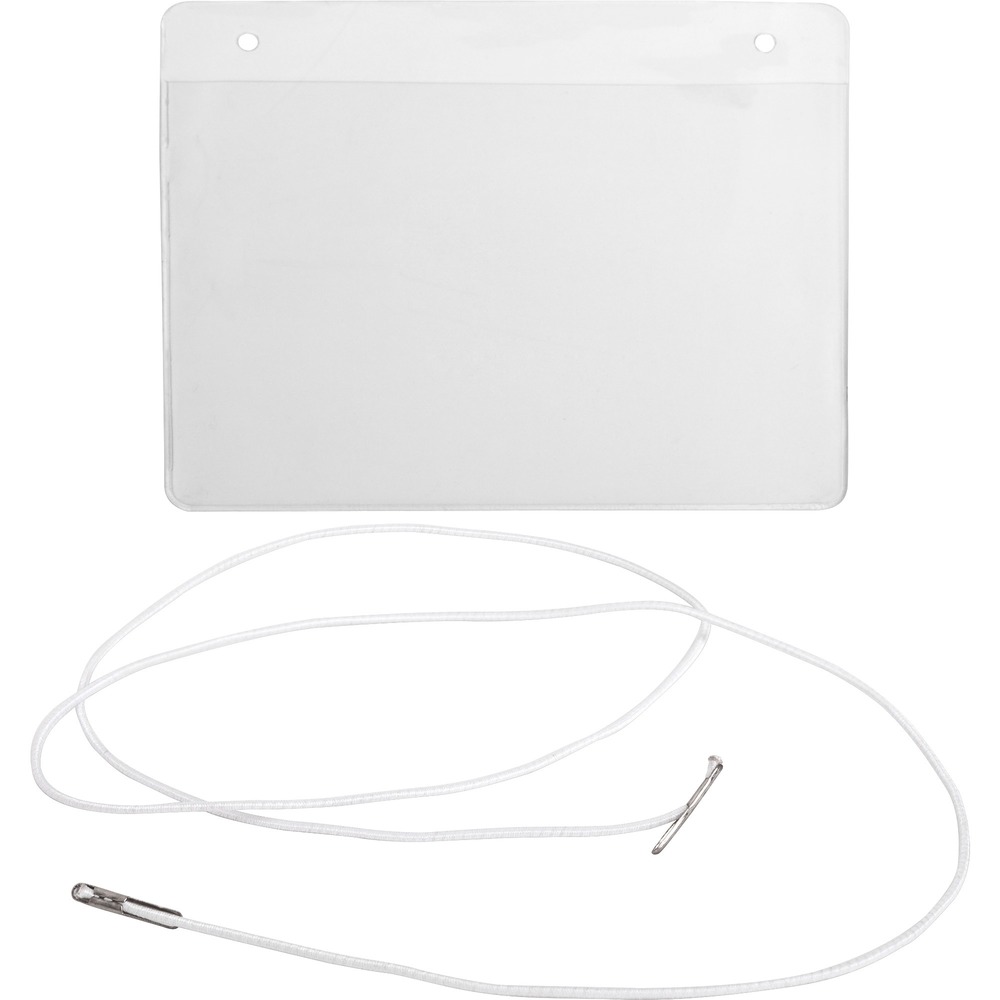 BSN01615 - Make employee name badges quickly and easily with these Hanging Name Badges. Included elastic cord lets the badge hang comfortably around your neck. Holder is made of crystal-clear plastic for easy visibility. Plastic is durable for convenient reuse. Included insert cards are compatible with both laser and inkjet printers.