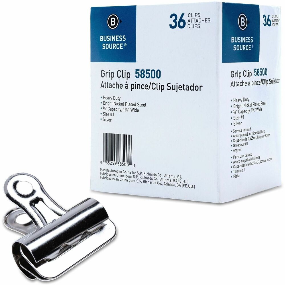 BSN58500 - Grip Clips firmly hold notes and other important papers. A pegging hole at the top lets you hang them anywhere for easy access. Clips are made of heavy-duty, nickel-plated steel for a secure hold.