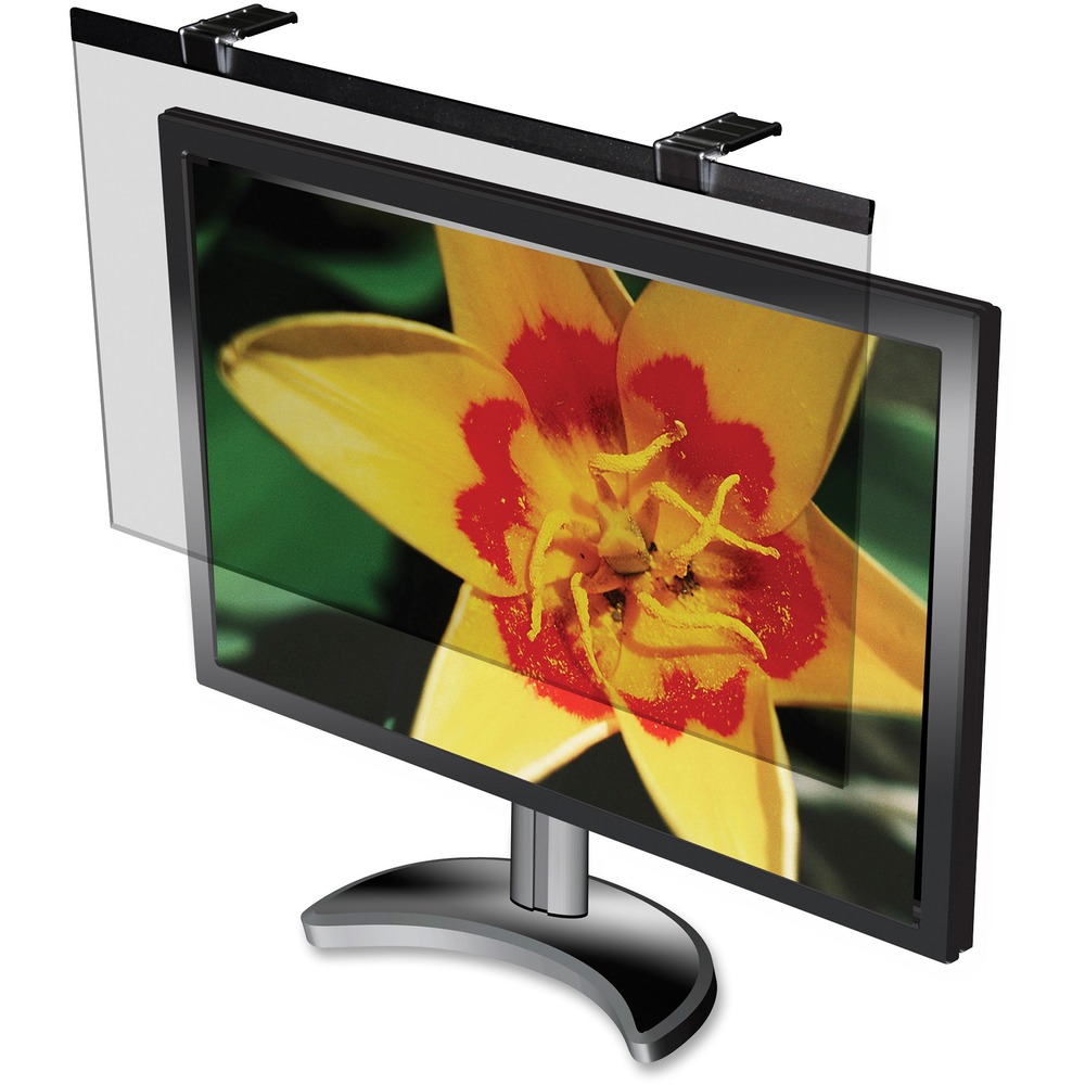 BSN59020 - Maximize the potential of your wide-screen LCD monitor with this anti-glare filter. Anti-glare filter fits directly over your wide-screen monitors for protection from glare. Optical-quality acrylic features anti-reflective coatings to reduce glare and improve visuals. Frameless design uses hanging clips to secure tightly on your monitor. Anti-glare filter is compatible with 21.5" and 22" wide-screen LCD monitors.