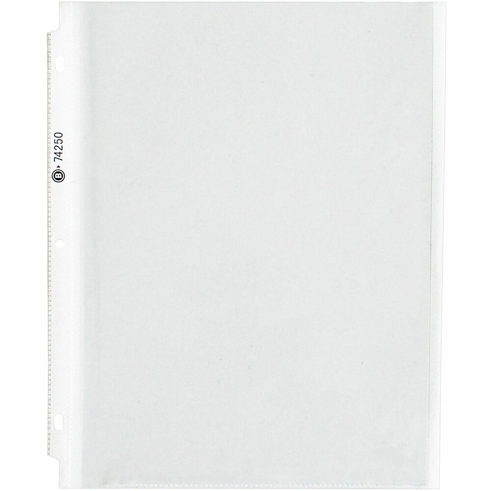 BSN74250 - Heavyweight sheet protectors hold up to 100 sheets of 20 lb. paper. Sheet protectors are top-loading. The hole-punched edge fit neatly inside standard, three-ring binders.