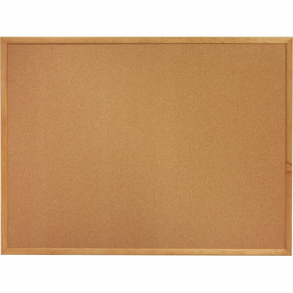 LLR19768 - Corkboard features thick cork that is laminated to sturdy fiberboard with a sealed back. Design provides long-lasting service and prevents warping. Cork is 0.8mm thick with an 8.5mm backing. Pushpins and tacks penetrate easily and hold firmly. Corkboard has an oak finish frame and includes mounting hardware.