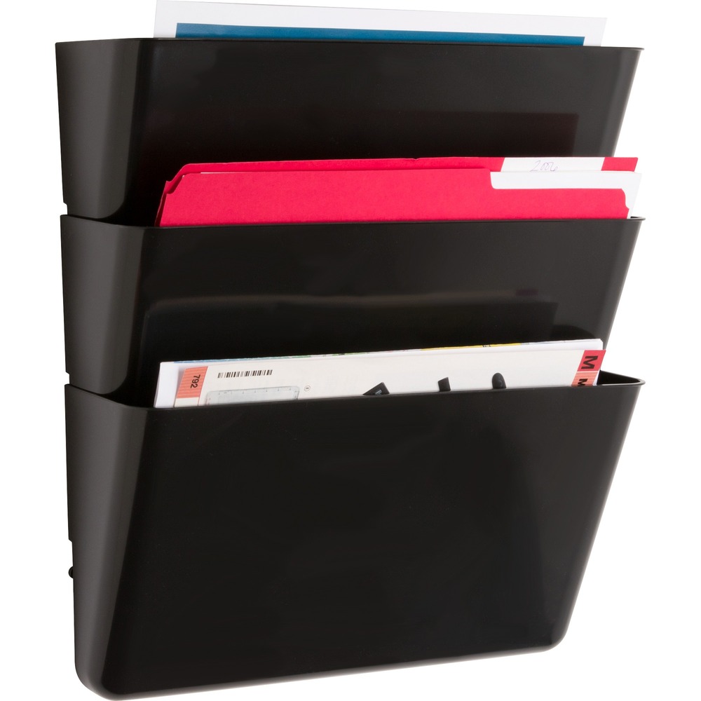 LLR60000 - Wall File Pockets nest and easily mount to walls, partitions, doors, cabinets and sides of desks. Add more files as needed to make maximum use of small space. Set of mountable pockets includes screws for mounting.