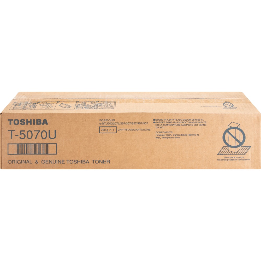 TOST5070U - Toner cartridge is designed for use with Toshiba E-Studio 207L, 257, 307, 357, 457 and 507 to bring out the best results. It is ideal for busy offices. Cartridge delivers proven quality. Easy-to-install cartridge yields approximately 36,600 pages.