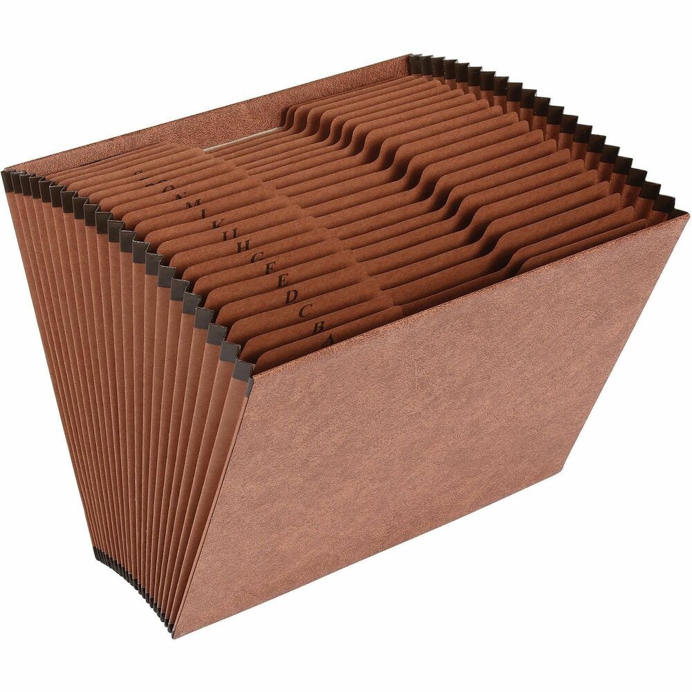 BSN26534 - High-quality expanding file is made to resist everyday abuse with extra-thick, soil-resistant covers and rip-proof Tyvek reinforcement at top and bottom corners of the gusset. The file also offers extra-large, reinforced top tabs aligned in a straight line for easy viewing. 21 letter-size pockets are labeled from A to Z.