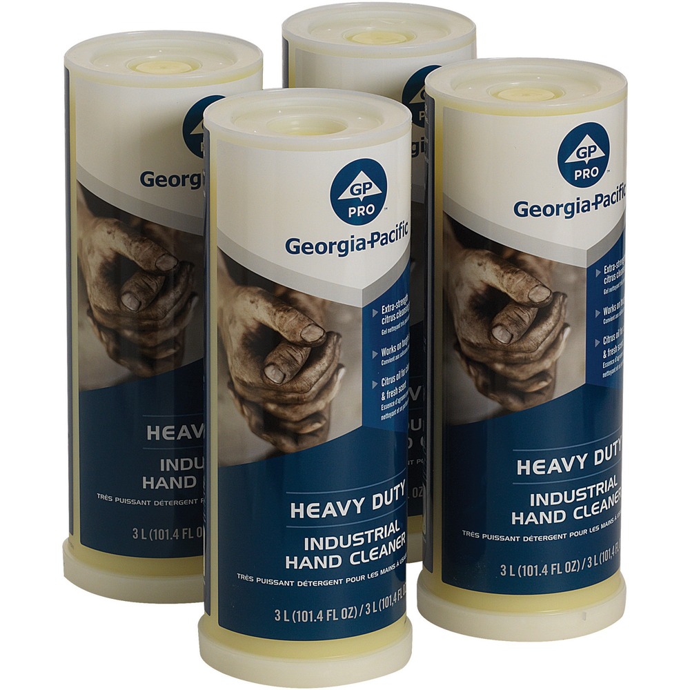 GPC44627 - Heavy-duty hand cleaner makes getting dramatically clean dramatically easier with fast-acting, two-in-one formulas that are tough on grime and gentle on the skin. It dispenses a fast-acting grit for maximum effectiveness in removing industrial soils or a heavy-duty formula containing citrus oil for enhanced cleaning power. The gentle-on-the-skin, nongreasy hand cleaner contains moisturizing ingredients to help maintain skin health and comes in a fresh scent formula that is dermatologist-tested. This industrial hand cleaner system includes a sight window for checking product levels at a quick glance, helping make maintenance quick and easy.