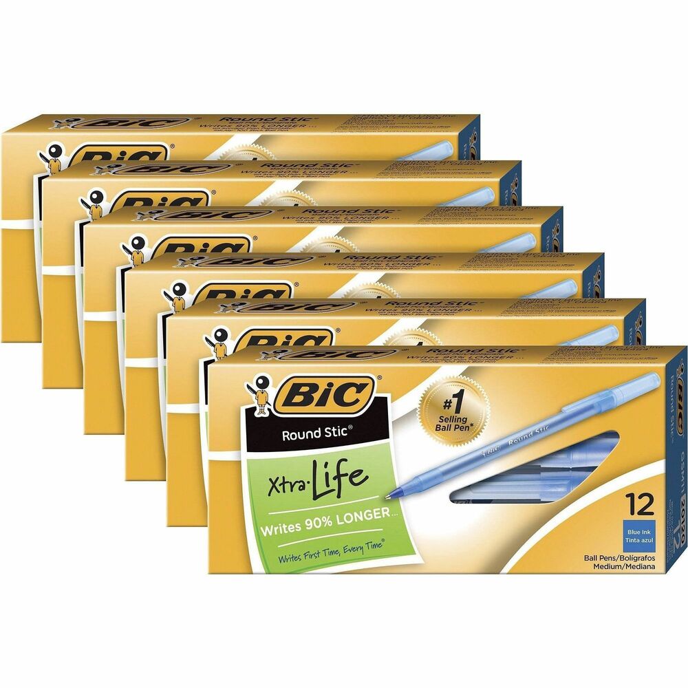 BICGSM11BEBD - Round Stic ballpoint pen has a lightweight round barrel, ventilated cap and brass point with tungsten carbide ball for smooth writing. The barrel, cap and end plug color match the ink color so the pen you need is easy to identify. Ballpoint pen is designed for long-lasting dependability. Nonrefillable pen writes first time, every time.