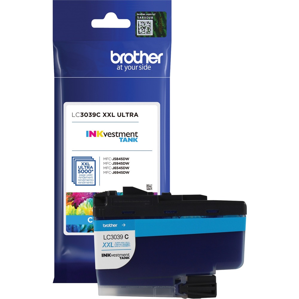 BRTLC3039C - INKvestment Tank Cartridge delivers consistent, professional print quality and ultra-convenience with an ultra-high page yield up to 5,000. Brother Genuine ink is intelligently engineered to work seamlessly with your Brother inkjet printer to consistently produce sharp prints that withstand the test of time. Use only Brother Genuine ink cartridges for reliable results in your Brother INKvestment Tank inkjet all-in-one printers: MFC-J5845DW, MFC-J5845DW XL, MFC-J5945DW, MFC-J6545DW, MFC-J6545DW XL and MFC-J6945DW that feature Brother tank technology. Brother offers an environmentally responsible way for customers to dispose of Brother Genuine cartridges at end of life. More from the Manufacturer