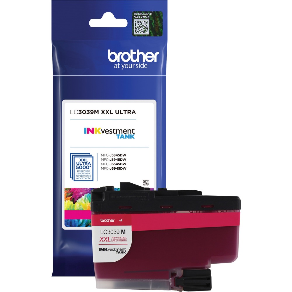 BRTLC3039M - INKvestment Tank Cartridge delivers consistent, professional print quality and ultra-convenience with an ultra-high page yield up to 5,000. Brother Genuine ink is intelligently engineered to work seamlessly with your Brother inkjet printer to consistently produce sharp prints that withstand the test of time. Use only Brother Genuine ink cartridges for reliable results in your Brother INKvestment Tank inkjet all-in-one printers: MFC-J5845DW, MFC-J5845DW XL, MFC-J5945DW, MFC-J6545DW, MFC-J6545DW XL and MFC-J6945DW that feature Brother tank technology. Brother offers an environmentally responsible way for customers to dispose of Brother Genuine cartridges at end of life. More from the Manufacturer