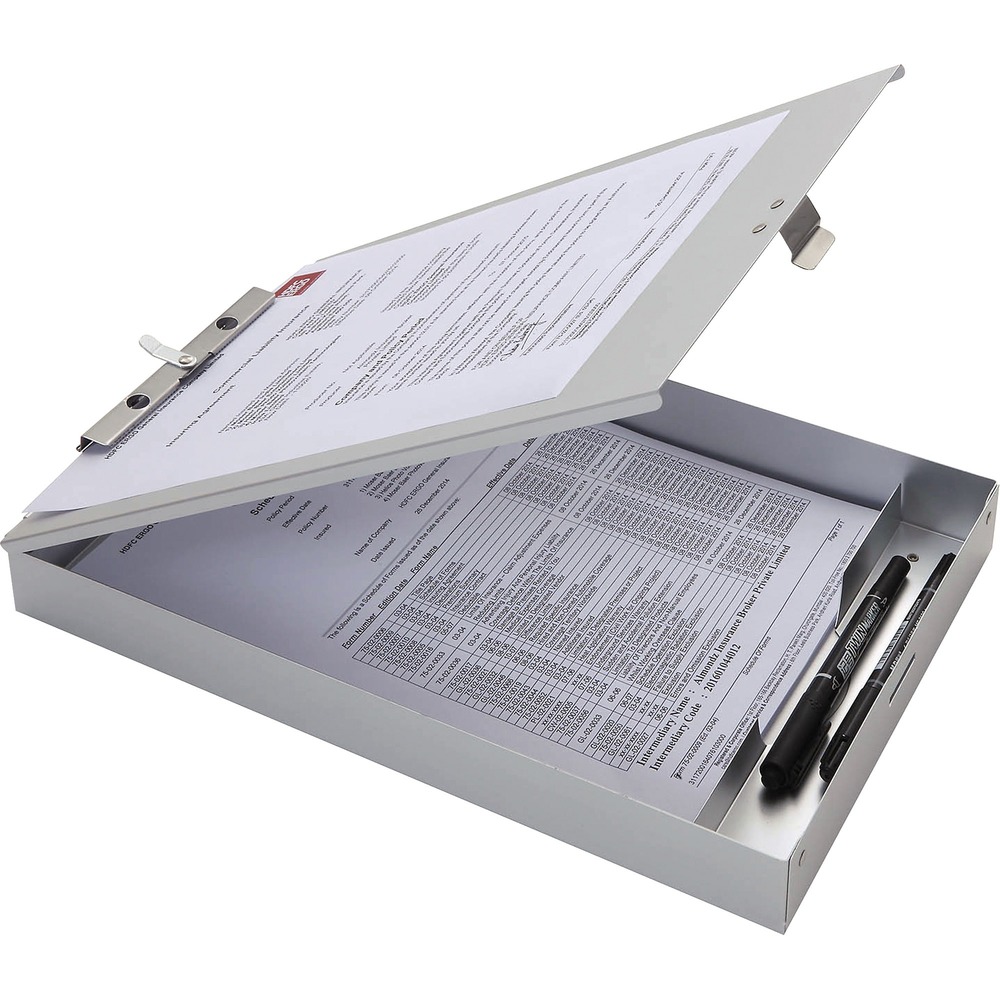 BSN49262 - Storage clipboard features an interior compartment that's 1-1/2" deep to store up to 50 additional documents or forms. Smooth writing surface helps keep your handwriting neat and legible. Durable steel clip holds letter-size papers securely in place to prevent slipping while you're on-the-go. Plus, a separate compartment for pencils and pens ensures you always have a writing utensil readily available.