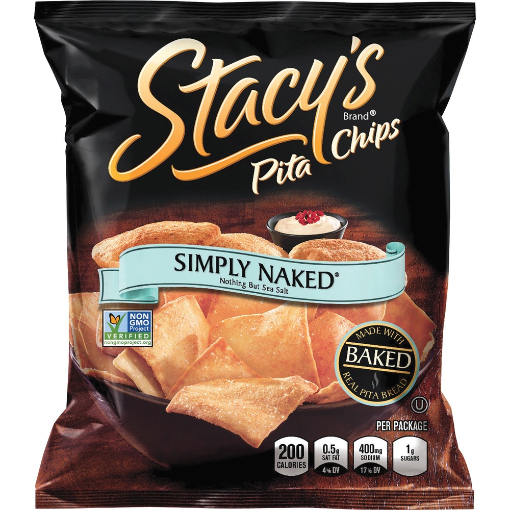 FRT49650 - Dressed in nothing but sea salt, these delicious chips are artfully simple with an incredible crunch. Pita chips are twice-baked and sprinkled with real sea salt for an unmistakable crunch. Non-GMO ingredients do not contain any artificial colors, flavors or MSG. Baked pita chips are delicious alone or paired with fresh fruit, a variety of cheeses, hummus or your favorite dip.